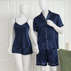 Couple Night Dress / Night Suit / Silk Sleepwear Set – 4-Piece Camisole & Shirt with Shorts