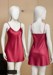 Satin Slip Dress – Sleeveless Camisole with Adjustable Thin Straps