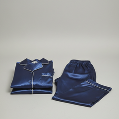 Couple Matching Pajama Set – Short Sleeve Top & Long Pants  (4Pcs)